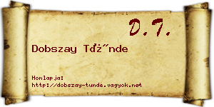 Dobszay Tünde névjegykártya