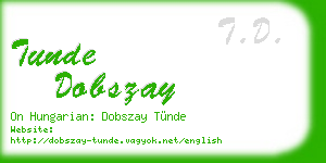 tunde dobszay business card